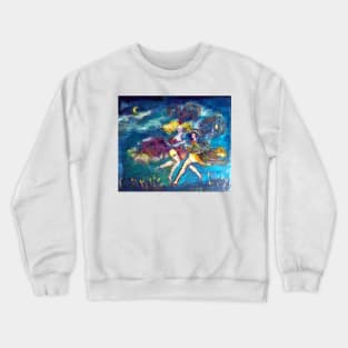 MOONLIGHT DANCERS ,MASQUERADE DANCING IN BLUE NIGHT Crewneck Sweatshirt